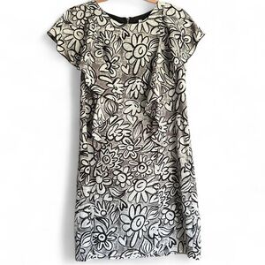 Boho Beauty Kensie Dress – Gray & Black Floral, Butterfly Sleeves – Size M